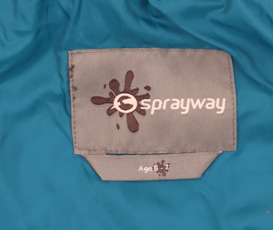 Sprayway Boys Blue Hooded Parka Jacket 6-7 Years