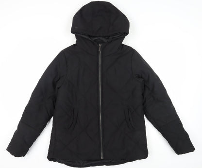 Womens UK Size 8 PRETTYLITTLETHING Black Puffer Jacket