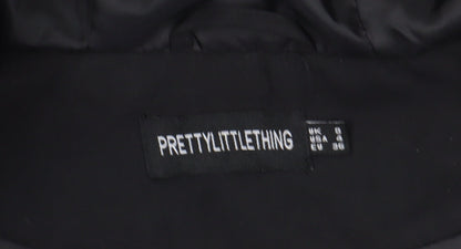 Womens UK Size 8 PRETTYLITTLETHING Black Puffer Jacket