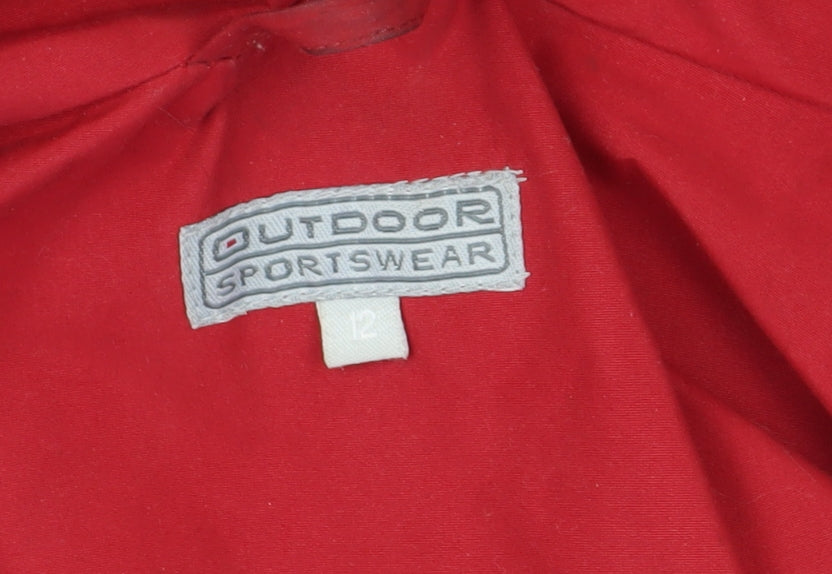 Outdoor Sportswear Women's Red Parka Jacket Size 12