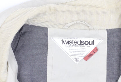 Twistedsoul Men's Beige Bomber Jacket Size L