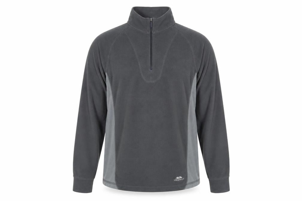 Front view of Trespass unisex grey 1/4 zip fleece sweatshirt m