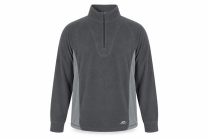 Front view of Trespass unisex grey 1/4 zip fleece sweatshirt m