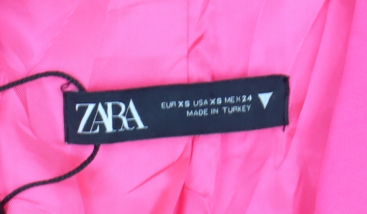 Zara Women's Pink Blazer, Size 8, Notch Lapel, Two-Button