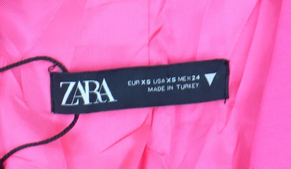 Zara Women's Pink Blazer, Size 8, Notch Lapel, Two-Button