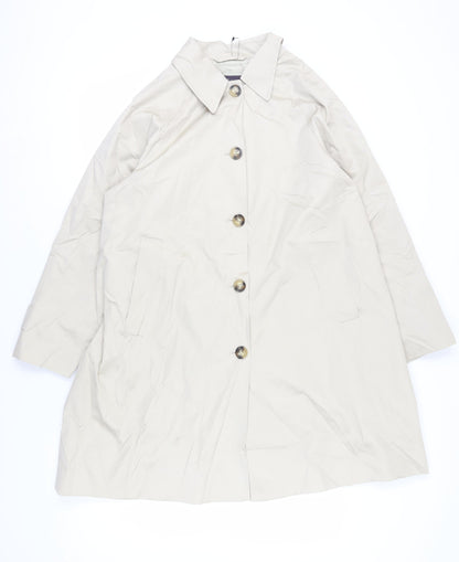 Marks & Spencer Women's Beige Mid-Length Coat Size 16