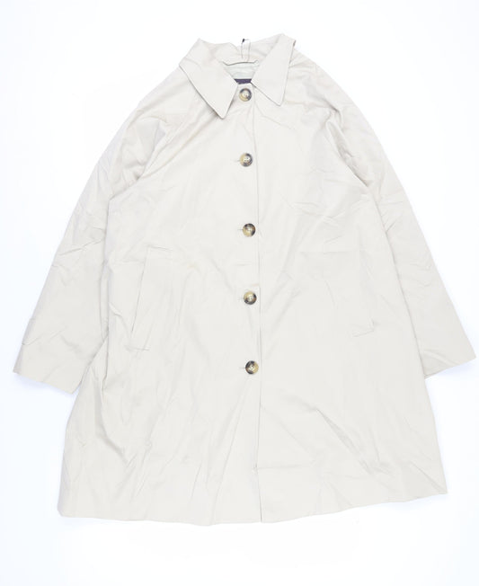 Marks & Spencer Women's Beige Mid-Length Coat Size 16