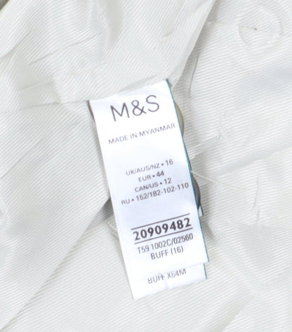 Marks & Spencer Women's Beige Mid-Length Coat Size 16