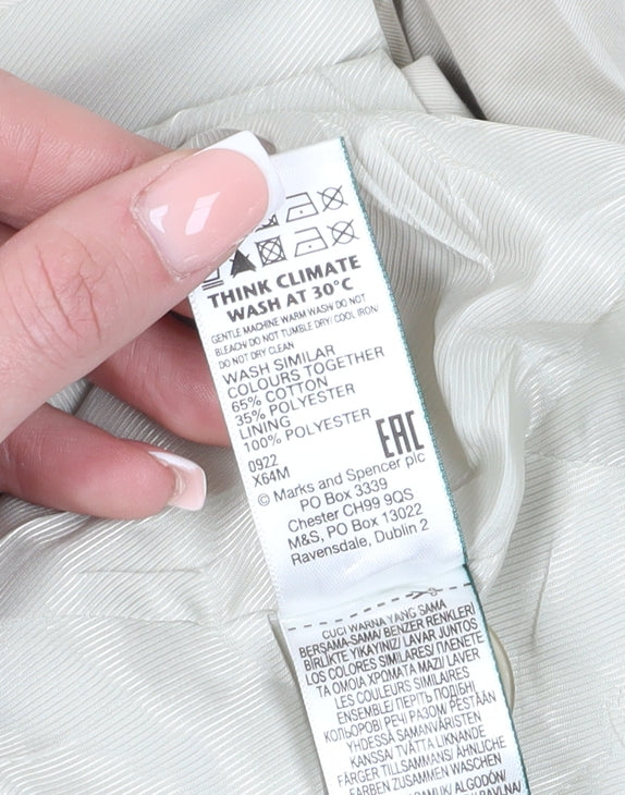 Marks & Spencer Women's Beige Mid-Length Coat Size 16