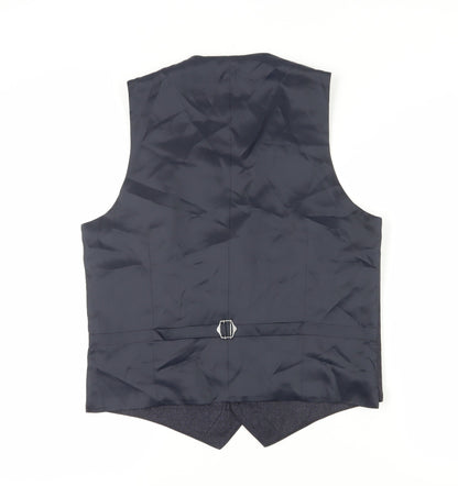 Mens UK Size 40 Marks and Spencer Regular Blue Suit Waistcoat