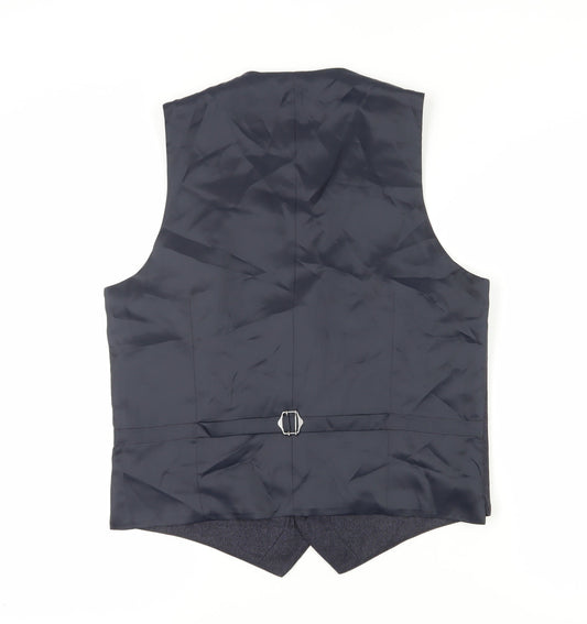 Mens UK Size 40 Marks and Spencer Regular Blue Suit Waistcoat