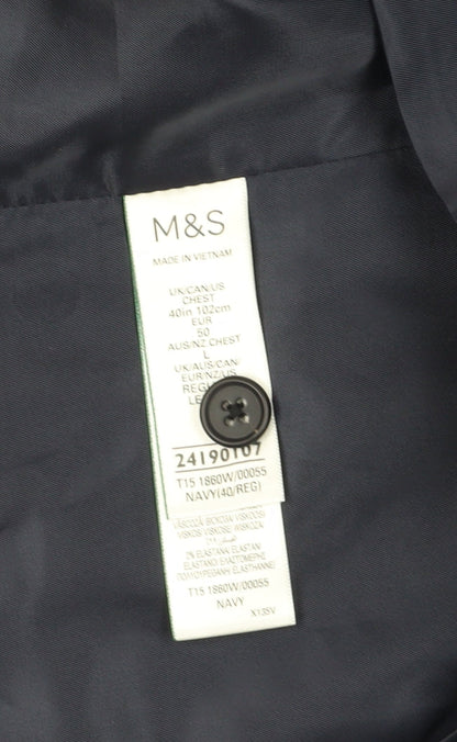 Mens UK Size 40 Marks and Spencer Regular Blue Suit Waistcoat