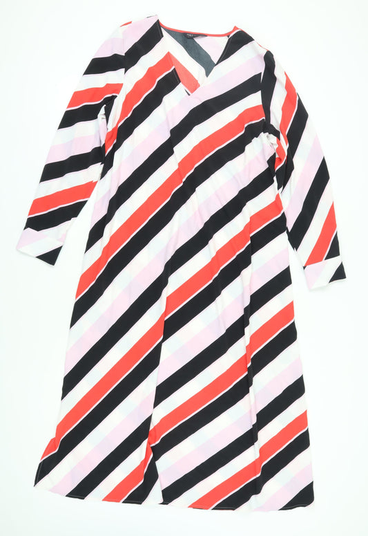 Marks and Spencer Women's Striped Midi Wrap Dress