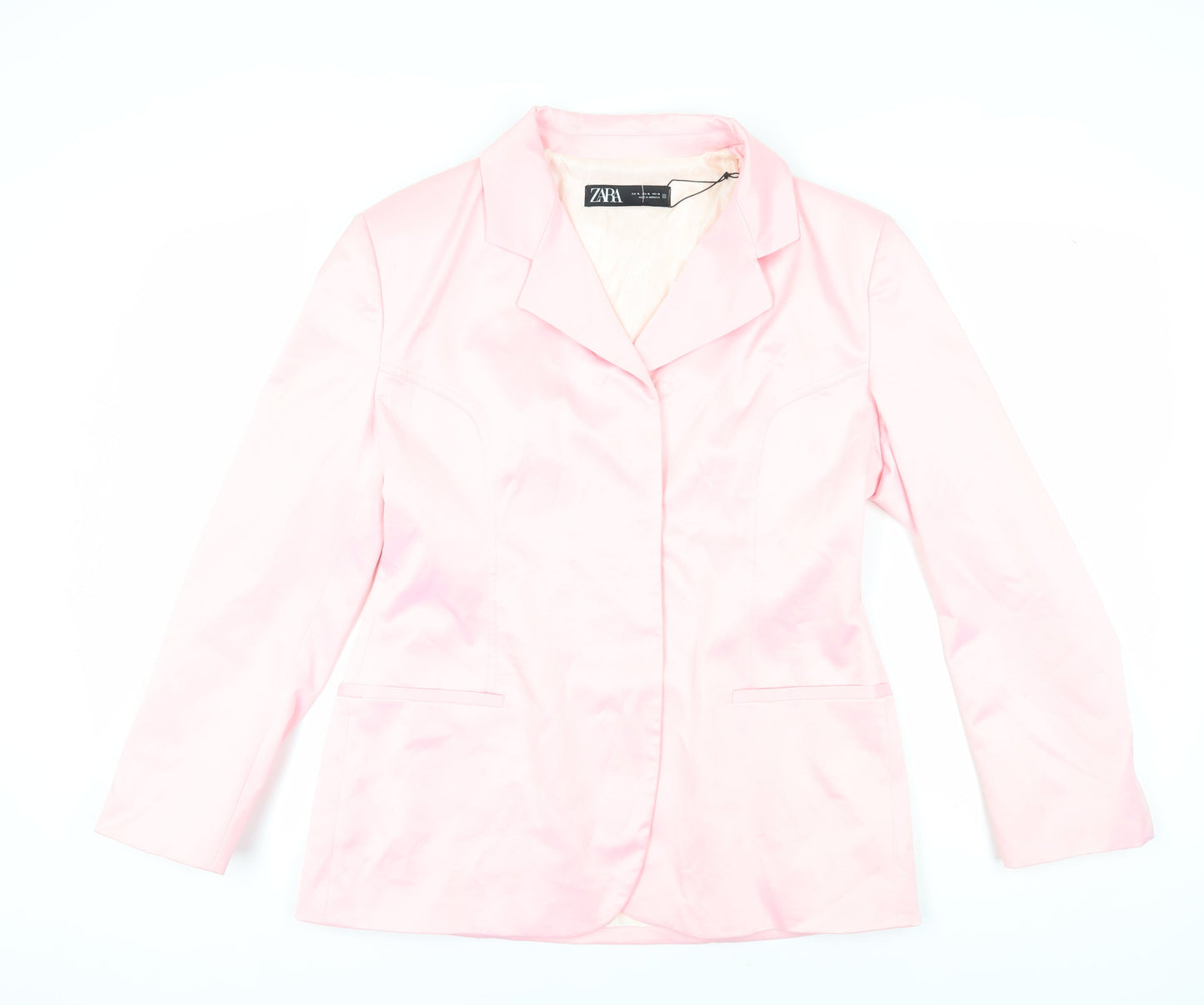 ZARA Women's Pink XL Blazer Notch Lapel New