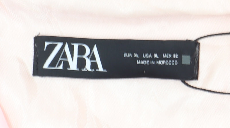 ZARA Women's Pink XL Blazer Notch Lapel New