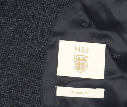 Mens UK Size 40 Marks and Spencer Regular Blue Suit Jacket
