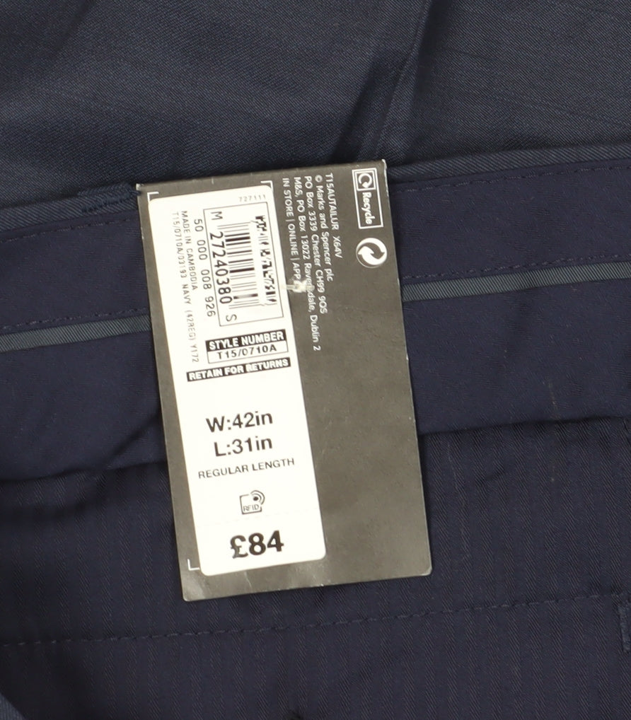Marks and Spencer Men's Blue Dress Pants 42