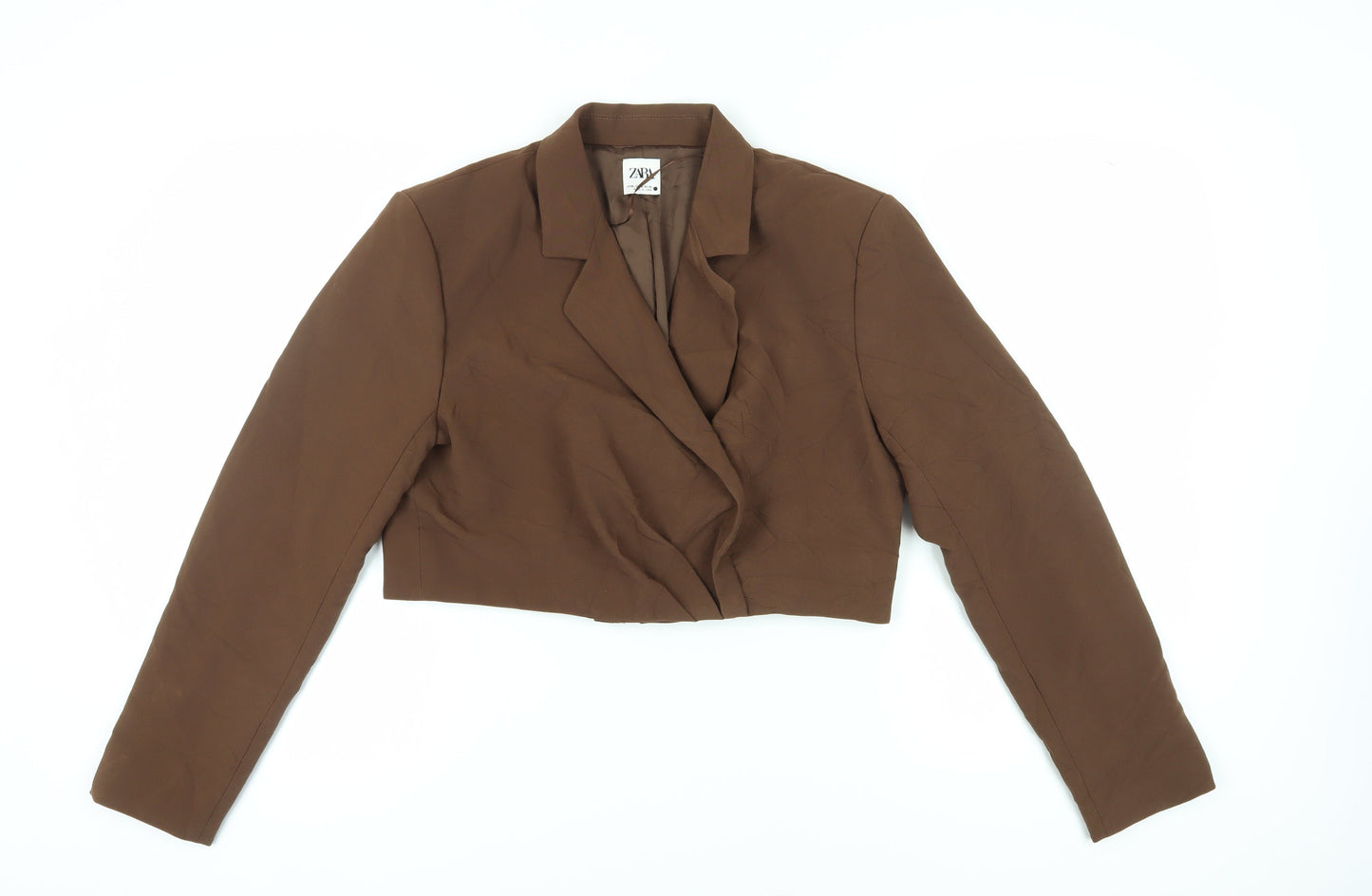 Zara Women's Brown Cropped Blazer XL