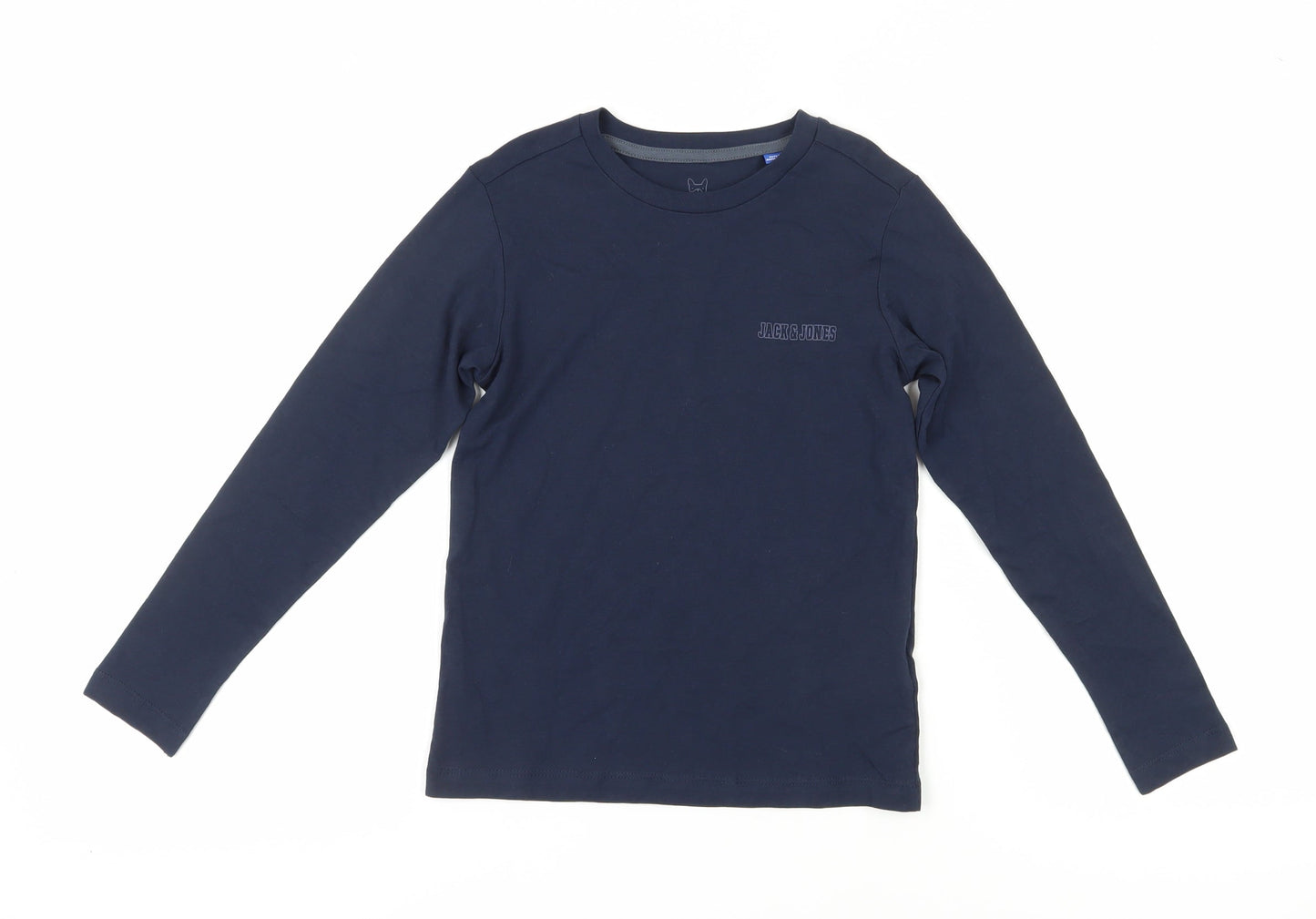Jack & Jones Boys Blue Cotton Long Sleeve Pullover Top