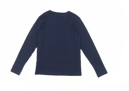 Jack & Jones Boys Blue Cotton Long Sleeve Pullover Top
