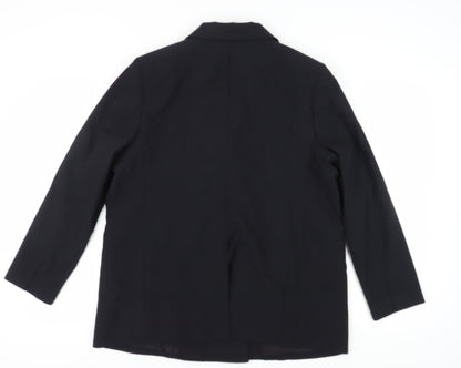 Marks and Spencer Women's Black Double-Breasted Blazer Size 16