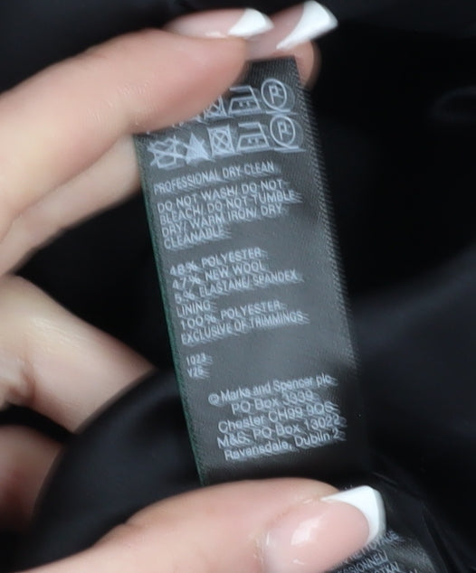 Marks and Spencer Women's Black Double-Breasted Blazer Size 16