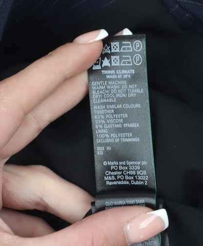 Marks & Spencer Women's Black Pinstripe Blazer Size 14