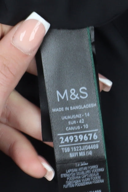 Marks & Spencer Women's Black Pinstripe Blazer Size 14