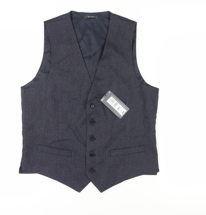 Mens UK Size 40 Marks and Spencer Regular Blue Suit Waistcoat