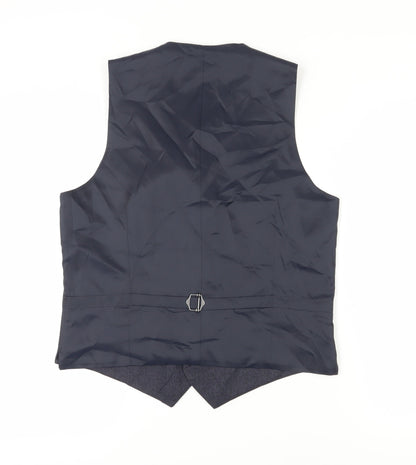 Mens UK Size 40 Marks and Spencer Regular Blue Suit Waistcoat