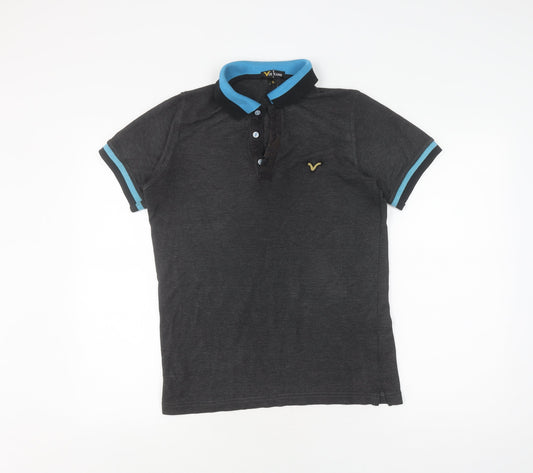 Voi Jeans Men's Black Polo Shirt Size M
