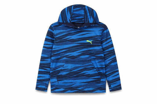 Puma Boys Blue Pullover Hoodie, Graphic Print, Size S