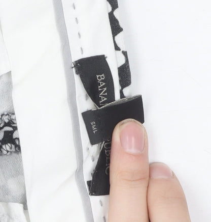 Banana Republic Women's Black Geometric Trousers, Size S