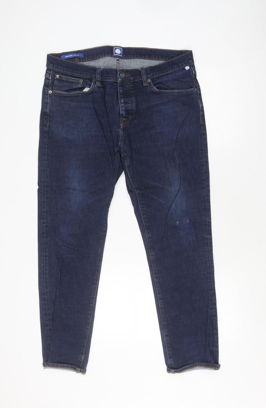 Additional front view of Pretty Green Blue Straight Jeans - unisex, size L