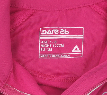 Dare 2b Girls Pink Hoodie, Size 7-8, Lightweight Fleece Jacket