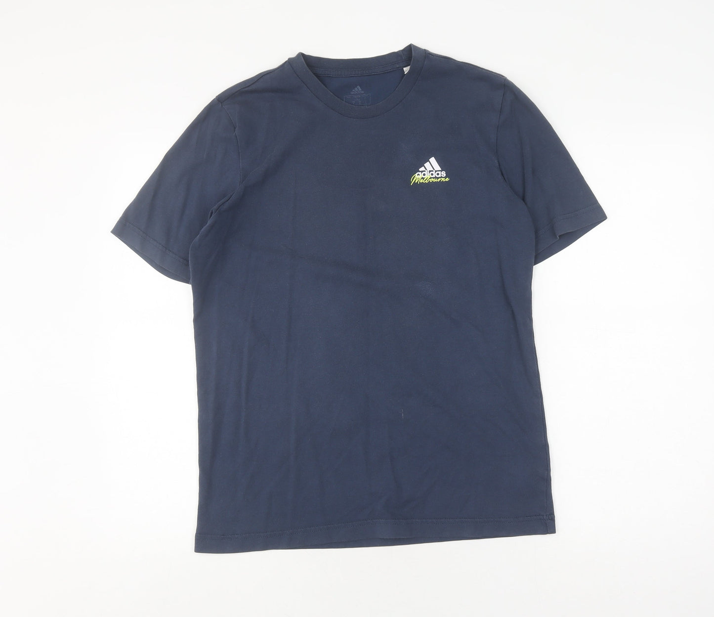Adidas Men's Blue Graphic Print T-Shirt - M