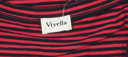 Womens UK Size XL Viyella Red Basic T-Shirt
