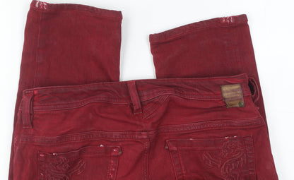 Diesel Women's Red Skinny Denim Jeggings W30