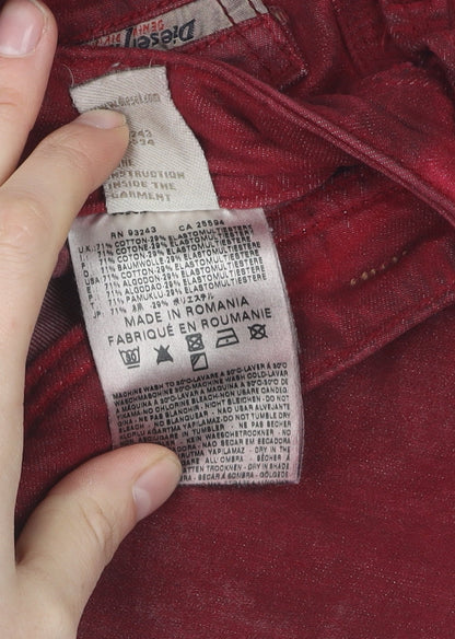 Diesel Women's Red Skinny Denim Jeggings W30