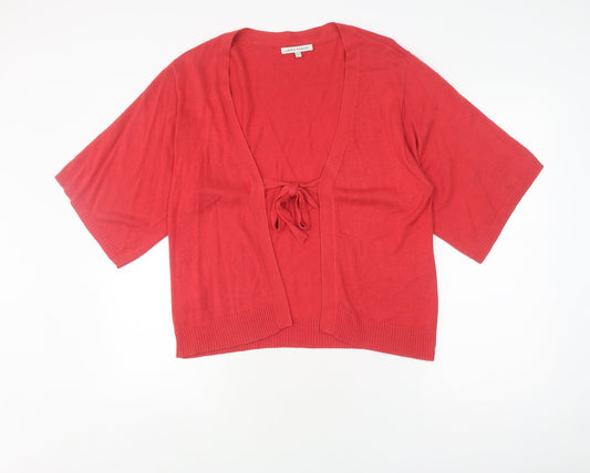 Laura Ashley Women's Red Cardigan, Size 16, V-Neck, Casual