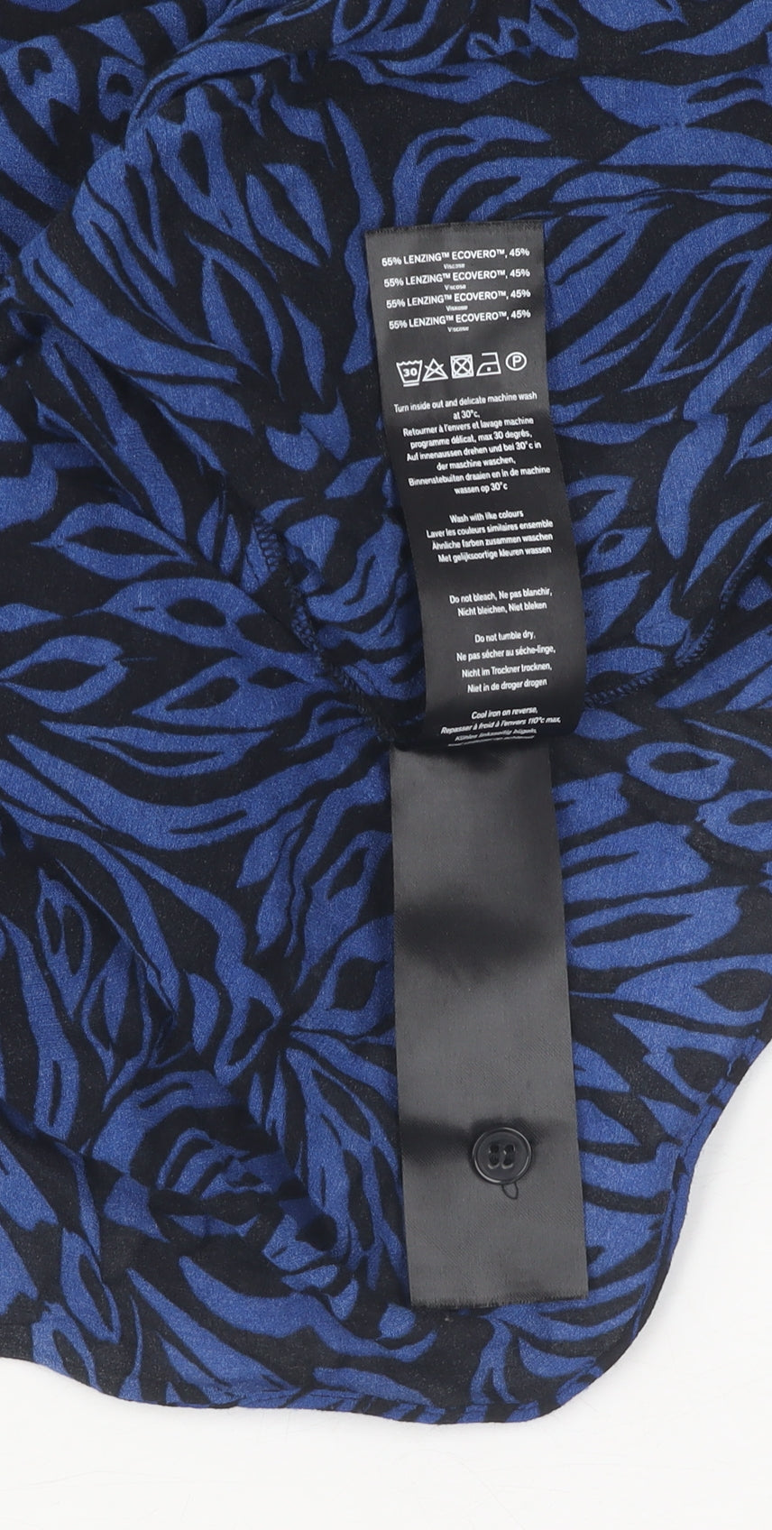 hush Women's Blue Geometric Tunic Blouse - Size 12