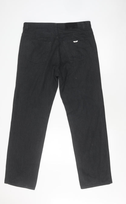 Fume Unisex Black Cotton Straight Trousers 36