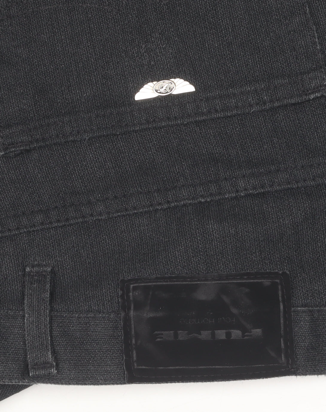 Fume Unisex Black Cotton Straight Trousers 36