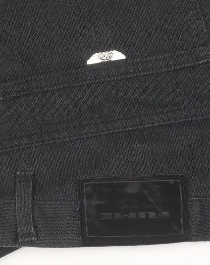 Fume Unisex Black Cotton Straight Trousers 36