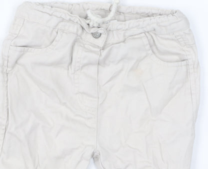 Mothercare Girls Beige Cropped Trousers, 18 Months, Elastic Waist