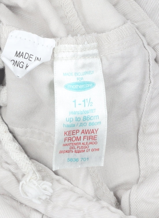 Mothercare Girls Beige Cropped Trousers, 18 Months, Elastic Waist