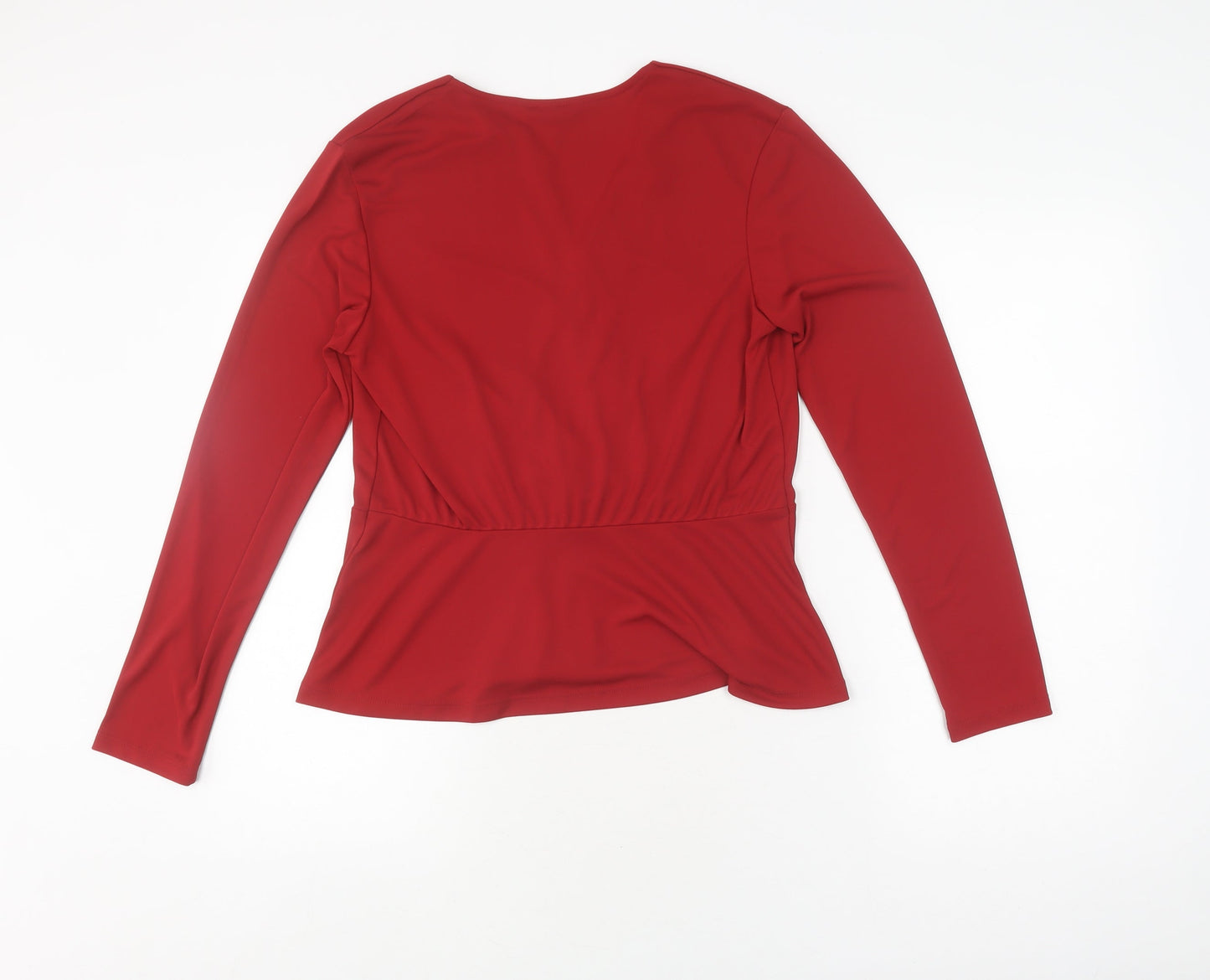 Womens UK Size M H&M Red Wrap Blouse
