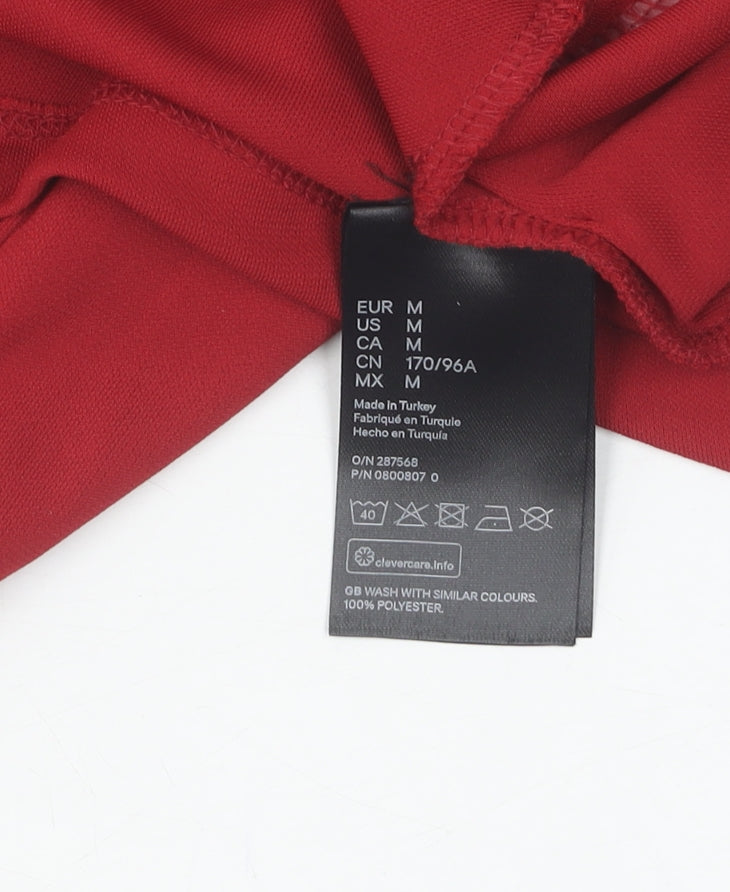 Womens UK Size M H&M Red Wrap Blouse