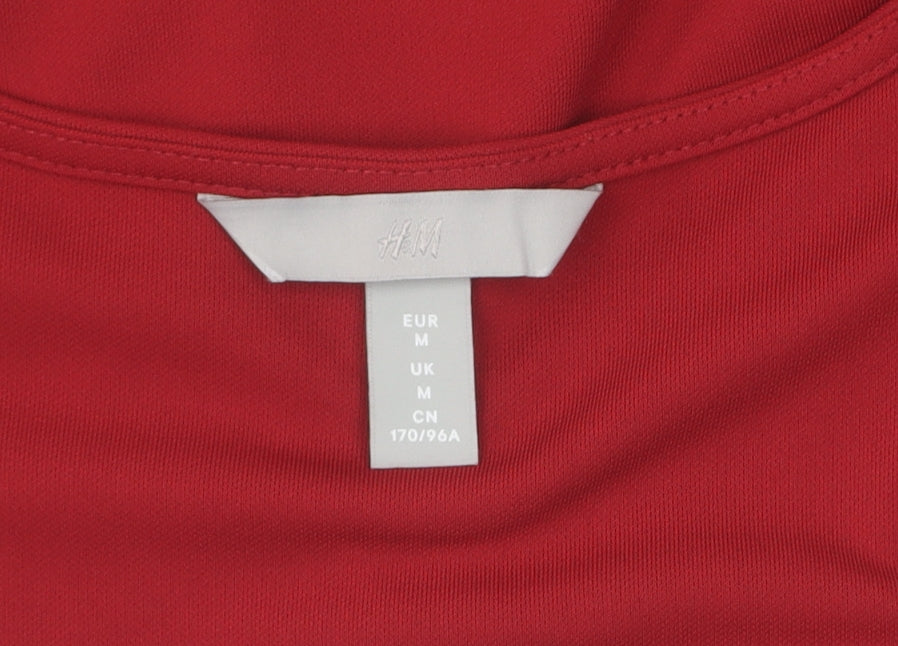 Womens UK Size M H&M Red Wrap Blouse