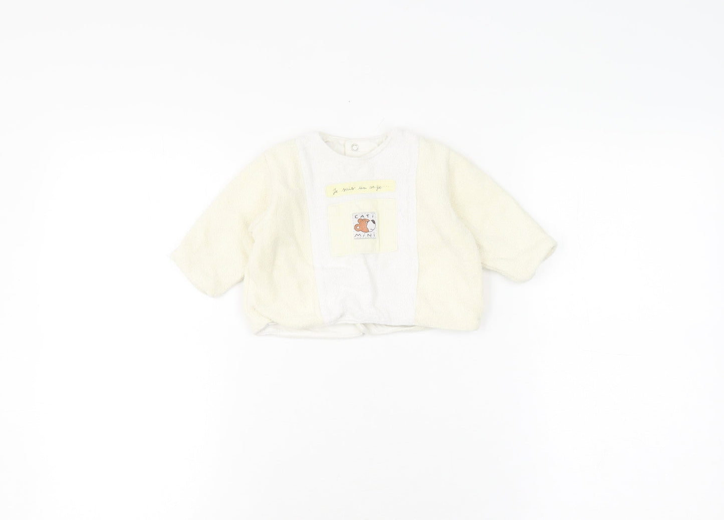 Catimini White Unisex Baby Cardigan 3-6 Months Animal Theme
